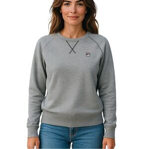 Fila Women’s Logo Fleece Gray Sweatshirt Size Large